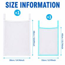 2pcs Poolside Mesh Storage Bags (1 Large White Trim Bag + 1 Small Blue Trim Bag), Hanging Pool Storage Bags, Swimming Pool Storage Bag Set, Toy Storage Organizer, Mesh Hanging Bag, Space-Saving, Easy To Clean, Multi-Functional Storage Hanging Bag With Bracket, Hook Mesh Bag, Toy & Float Storage, Say Goodbye To Clutter - Multicolor - View 8