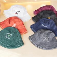 刺繡漁夫帽 個性化客製文字 Logo 復古女帽 伴娘禮物 送給爸爸媽媽的禮物 - 彩色 - 查看 8