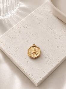 1/2/5pcs Compass Pendant, Vintage Nautical Style Hanging Decor, Round Star Compass DIY Jewelry Accessories, Suitable For Necklace And Bracelet Making - Multicolor - View 3