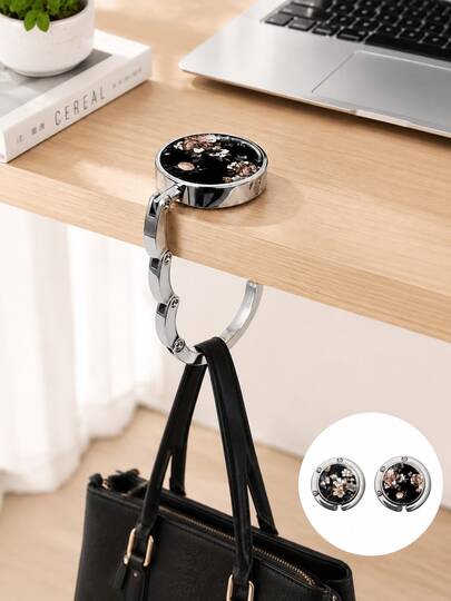 1/2 Packs Foldable Table Bag Hook Portable Non Slip Heavy Duty Anti Scratch Mini Pocket Size Purse Hanger Handbag Holder For Women Office Restaurant Cafe Shopping Travel Gift Accessories