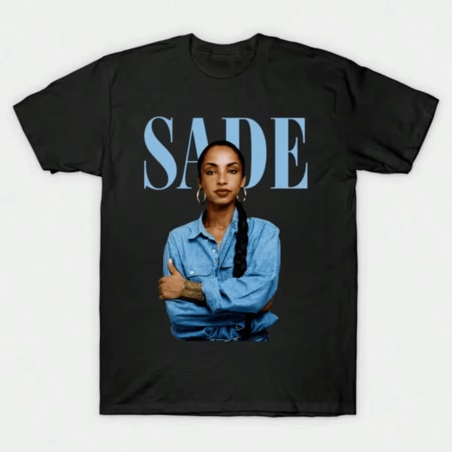 Ropa de hombre, camisetas de verano, camiseta vintage Sades Adu Diamond Life para mujer, camisetas de manga corta de algodón retro de los 90 para mujer - Negro - Ver 1