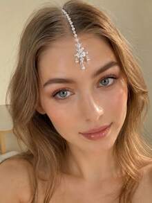Bohemian Fashion Water Drop Pendant Head Chain, College Style Women's Evening Dress Shiny Accessory - Silver - View 4