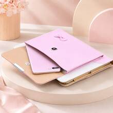 1 buah Casing Pelindung Tablet Kulit PU dengan Pita Merah Muda dan Fungsi Penyangga, Mudah Dibawa, Cocok untuk Melindungi iPad - Berwarna merah muda - View 4