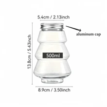 Christmas Tree Transparent Plastic Storage Jar, Holiday Gift Packaging Bottle, Reusable Candy Cookie Nut Juice Beverage Container, Sealed Plastic Storage Can, Christmas Party Favor - Multicolor - View 5