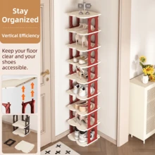 New O-Type Vertical Detachable Shoe Storage 6/9-Layer Rack 1 Modern Shoe Rack Shoe Cabinet Gift Storage Rack Home Storage Rack Home Storage Supplies Footwear Organization Shoe Rack Organizer Entryway Storage Halloween Gifts - Red - View 7