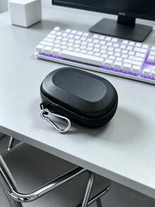Macaron Solid Color Compact Hard Shell EVA Mouse Storage Bag, Portable Shockproof Protective Storage Pouch With Mesh Pocket And Metal Carabiner Clip, Lightweight Mini Design, Compatible With Wireless Mouse And Charging Cable, Suitable For Office, Travel, Business, Daily Outdoor Carry - Multicolor - View 9