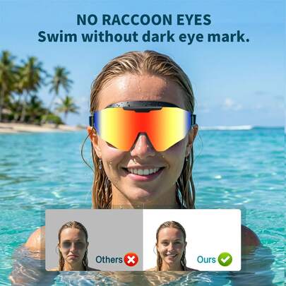 Anti-Fog UV Protection Swim Goggles, No Leak 180 °   Wide Vision Pool Goggles With Earplugs For Men Women Children