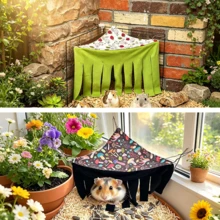 2 buah Tempat Persembunyian Hewan Peliharaan Kecil, Tempat Persembunyian Sudut Gantung, Tenda Hammock Sudut Hewan Peliharaan yang Nyaman, Habitat Bermain dan Beristirahat yang Dapat Dicuci, Cocok untuk Guinea Pig, Hamster, Musang, Tupai, Sugar Glider, Kelinci, Landak - Satu-Ukuran - View 6