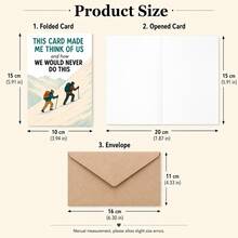 1 Peça Cartão de Saudação Engraçado de Caminhada com Envelope, Cartão de Aventura ao Ar Livre Humorístico para Amigos, Casais, Família e Colegas de Trabalho, Cartão de Aniversário, Cartão de Aniversário de Casamento, Cartão de Amizade, Presente Atencioso para Mostrar que Você se Importa - A - Visão 2