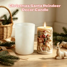 Santa Claus Riding Deer Candle Aromatherapy Plaster Resin Silicone Mold, Christmas Fun Decoration, Home Ornament, Holiday Atmosphere, DIY Handmade Product, Original Design, Christmas - A - View 4
