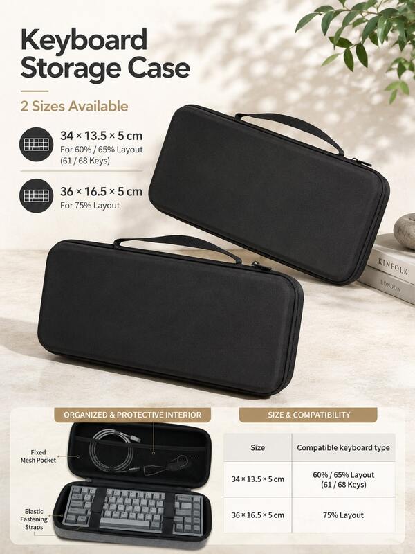 EVA Keyboard Protective Case, Hard Shell Design, Waterproof And Shockproof, With Mesh Pocket And Shoulder Strap, Suitable For Computer Accessories, Essential Tool For Commuting And Carrying Keyboard, Provides Extra Cushioning Layer For Keyboard | Ideal Christmas Gift For Keyboard Users