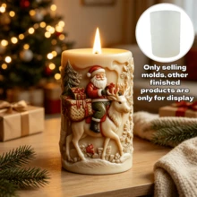 Santa Claus Riding Deer Candle Aromatherapy Plaster Resin Silicone Mold, Christmas Fun Decoration, Home Ornament, Holiday Atmosphere, DIY Handmade Product, Original Design, Christmas - A - View 5