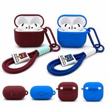 Funda protectora compatible de estilo minimalista con cordón de cuerda tejida a mano en color contrastante para auriculares Bluetooth - azul real - Ver 5