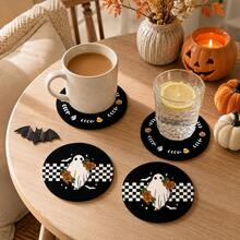 4/8/12pcs Round Coaster Set, Non-Slip Rubber Bottom Coffee Cup Coasters, Beverage Coasters, Suitable For Home, Office, Bar, Kitchen, Holiday Party Table Decor - Multicolor - View 1