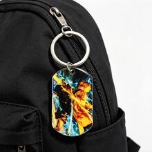 1 pieza Llavero con etiqueta impresa a color de Demon Slayer de anime, anillo de metal de acero inoxidable, colgante para bolso, regalo para fans - Multicolor - Ver 10