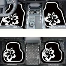 4件組汽車地墊套組：白色蓮花圖案，水晶絨，聚酯纖維，通用前座與後座，適用於多款車型 - 彩色 - 查看 11