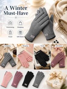 Winter Fleece Touchscreen Gloves, Unisex, Windproof, Waterproof, Warm, Non-Slip Grip, Suitable For Driving, Cycling, Commuting And Outdoor Activities - Multicolor - View 4