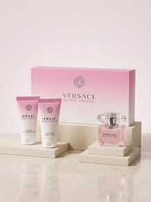 Versace 晶莹亮泽香水 3 件套迷你套装包含：淡香水 0.17 盎司、润肤露 0.8 盎司、沐浴露 0.8 盎司。晶莹亮泽香水 3 件套 0.17 盎司/5 毫升 + 2*0.8 盎司 - 迷你套裝 - 查看 1