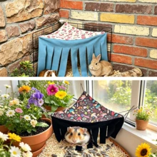 2 buah Tempat Persembunyian Hewan Peliharaan Kecil, Tempat Persembunyian Sudut Gantung, Tenda Hammock Sudut Hewan Peliharaan yang Nyaman, Habitat Bermain dan Beristirahat yang Dapat Dicuci, Cocok untuk Guinea Pig, Hamster, Musang, Tupai, Sugar Glider, Kelinci, Landak - Satu-Ukuran - View 5