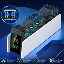 P5 5-Pair Fast Charging Controller Charging Station LED Indicator PS-5 Game Controller Charging Dock - 白色 - 查看 6