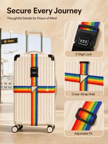 Adjustable Travel Luggage Strap,Useful Luggage Binding Strap To Prevent Explosion Bag,Travel Essentials,Cruise Essentials,Mini Essentials,Halloween - Multicolor - View 5