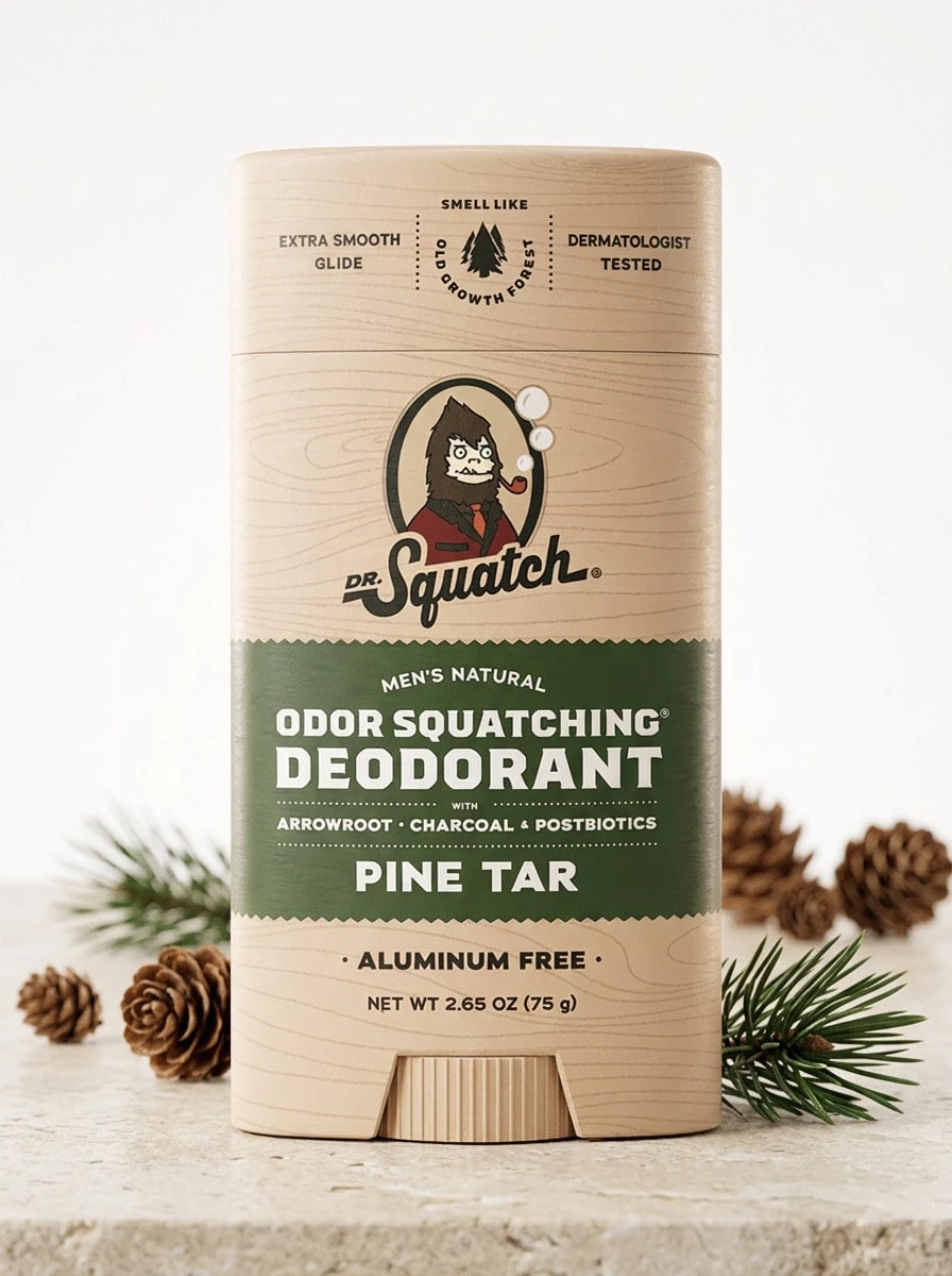 Dr. Squatch Men's Natural Deodorant Pine Tar Original 2.65oz/75g - Perfume For Long Lasting Suitable For Birthday, Office, Gift, Daily Use - Multi Scents - View 1