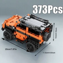 1套橘色越野車積木，高科技SUV模型套件，DIY汽車積木組，適合桌面展示、居家辦公室裝飾，青少年與14歲以上成人的生日、新年、情人節禮物 - 彩色 - 查看 12