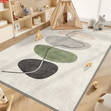 1pc Flat Cream Green Minimalist Rug, Soft Comfortable Bedroom Carpet, Washable Rug, Suitable For Front Door, Entrance, Hallway, Kitchen, Bedroom, Dorm, Dining Room, Skin-Friendly Rug, Living Room Carpet, Sofa Seating Rug, Area Rug, Creative Versatile Home Decor Rug, Large Living Room Rug, Bedroom Rug, Walk-In Closet Rug, Room Decor, Gift For Family And Friends - Multicolor - View 7