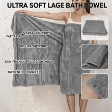 sanrou 1/2pcs-Random Color Extra Large Quick-Dry Waffle, Pineapple Grid Bath Towel, Oversized 35.4*67inch, Suitable For Bathing And Showering, Super Absorbent, Lint-Free, Skin-Friendly Body Towel, Reinforced Edges Durable Washable Towel, Suitable For Home, Travel, Outdoor, Gathering, Gym Use And Gifting - Multicolor - View 1