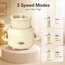 Electric Baby Milk Frother, 3-Speed Adjustable, 360° Dual-Direction Stirring, Fits Multiple Bottles, Type-C Rechargeable, Hands-Free Milk Powder Mixer - White - View 3