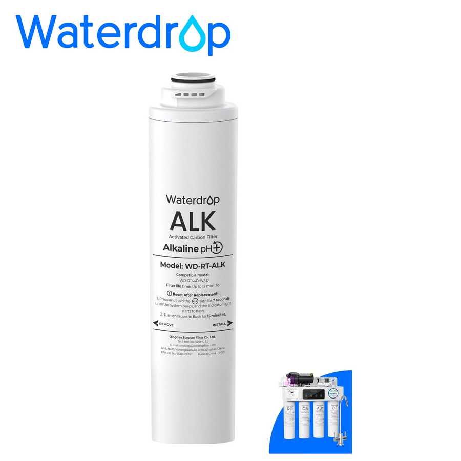 Waterdrop RT-ALK Filter, Replacement For Waterdrop T4-A Tankless Reverse Osmosis System, Pack Of 1 Alkaline Filter, 12-Month Lifetime - RT-aLK - View 1