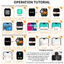 Reloj inteligente de alta definición con pantalla táctil completa para hombres y mujeres, realizar/recibir llamadas, cronómetro, modo deportivo, seguimiento de distancia, control remoto de cámara, control de música, notificación de mensajes, carga USB, reloj inteligente multifunción - Multicolor - Ver 11
