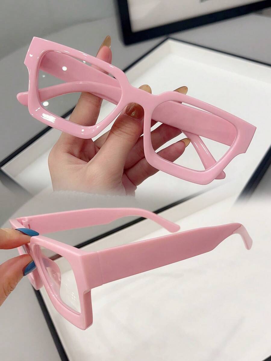 1/4pcs Women's Simple Polygon Frame Blue Light Blocking Glasses Suitable For Daily Use Clear Glasses Accessories Glasses Accessories For Women - View 1