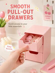 Mini 3-Tier Drawer Storage Box, Suitable For Storing Jewelry, Hair Accessories, Earrings And Other Small Items, Can Be Used In Furniture, Office, Study, Bedroom, Bathroom. 3-Tier Desktop Storage Box, Office Storage Box, Jewelry Storage Box - Multicolor - View 4