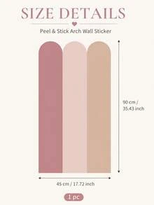 SUPSTICKER 1pc Vintage Bohemian Arch Wall Decal, 3 Styles Available, Removable Geometric Half Wall Sticker For Living Room And Bedroom Decor - Multicolor - View 15