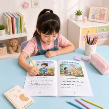 Children's English Picture-To-Writing Practice Book With Vocabulary Bank And Sentence Structure Guidance, Early Childhood English Picture-To-Sentence And Short Essay Writing Enlightenment Learning Workbook, Back To School School Supplies, Teacher Classroom Holiday Learning Gift - Multicolor - View 4