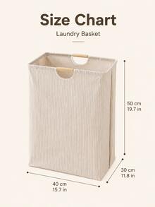 Large Foldable Laundry Basket With Bamboo Handle, Freestanding Waterproof Clothes Storage Bin, Suitable For Laundry Room, Bedroom, Dorm, Towels, Multi-Functional Laundry Storage Basket - Multicolor - View 8