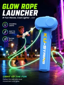 Kids Glow In The Dark Rope Launcher With Smooth Rotating Propeller, Creative Small Game, Cool Glow Shooting Toy For Indoor/Outdoor Fun, Interesting & Intellectual Rope Spinner Suitable For 3-12 Years Old Boys & Girls, Birthday & Holiday Gift - Multicolor - View 11