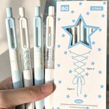 4支甜美芭蕾高吸引力粉色系列可伸縮中性筆，快乾0.5mm黑墨水，適用學生、考試與練習 - 粉紅色蝴蝶結 - 查看 14