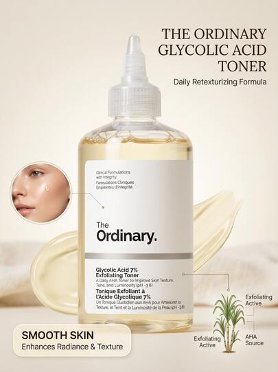 The Ordinary Glycolic Acid 7% Exfoliating Toner 3.4oz/100ml,8oz/240ml -Makeup Girlfriend Wife Mother Friend Boyfriend Husband Father Brother Travel Essential,Vacation,Birthday Graduation Party Spring To Summer Valentine's Day