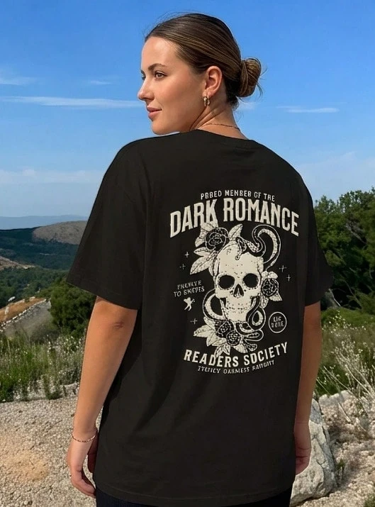 Basic Crew Neck Graphic Casual T-Shirt For Ladies, Daily Spring Summer Outfit - 黑色 - 查看 1