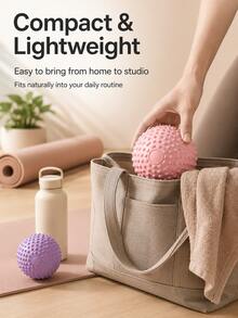 3/1pc Textured Yoga Fitness Ball, Small Massage Ball For Pelvic Floor, Core, Balance And Flexibility Training, Lightweight Exercise Ball For Upper Back, Lower Back, Hips, Glutes, Legs And Calves, Suitable For Home, Stretching And Pilates - Multicolor - View 7