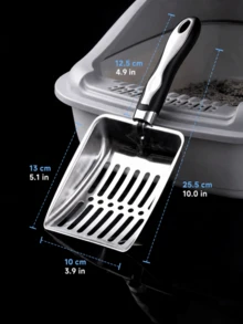 Stainless Steel Cat Litter Scoop, Large Deep Metal Litter Scooper With Wide Slotted Sifter And Ergonomic Long Handle, Durable Easy-Clean Pet Waste Shovel For Fast Clump Removal, Cat Litter Box Cleaning Tool For Kittens, Cats And Multi-Cat Homes - Multicolor - View 14