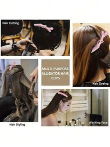 2/5/10 Buah Jepit Rambut Buaya Plastik Warna Pink Anti Selip untuk Memotong Rambut, Menata Rambut di Salon, Mewarnai Rambut, dan Memperbaiki Rambut Sehari-hari - MultiWarna - View 6