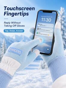 Winter Fleece Touchscreen Gloves, Unisex, Windproof, Waterproof, Warm, Non-Slip Grip, Suitable For Driving, Cycling, Commuting And Outdoor Activities - Multicolor - View 4