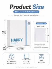 1pc Ins Pastel Mini Photo Album, Cute Foam Loose-Leaf 3 Inch Card Holder, Portable Pocket Photocard Storage Book, Multicolor Elastic Band Photo Display Decor - Multiple Styles - View 9