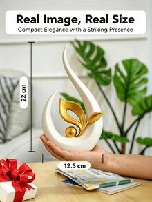 1件現代白色金屬抽象葉片雕塑，極簡桌面裝飾品，奢華Ins風家居裝飾，適用於客廳電視櫃、辦公室咖啡桌，完美的喬遷禮物 - D - 查看 7