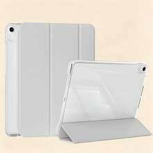 適用於 iPad 11 代 A16 的保護殼，三折平板保護套，智慧休眠/喚醒，全方位防震，霧面 TPU 平板保護殼附筆槽，霧面質感，保護殼，適用於 iPad 9 代、10 代平板保護套，適用於 iPad Air 11 (M4)、Air 11 (M3)、Pro 11 平板保護套 - 淺灰色 - 查看 5