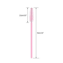 50pcs Pink Mascara Brushes + 2pcs Round Powder Puffs, Powder Puff Makeup Sponge, Velvet Face Powder Puff, Round Fluffy Powder Puff, Pink Eyebrow Brush (Suitable For False Eyelashes), Suitable For Loose Powder And Liquid Foundation, Nude Color, Makeup Brush Set - Multicolor - View 2