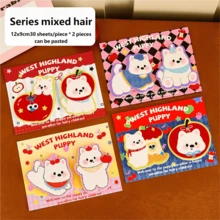 2pcs Cute Puppy Cartoon Sticky Notes, West Highland Dog Memo Pad, Student Decorative Adhesive Note Pads, School Office Supplies, Girly Hand Account Bookmark Notepads, Creative Desktop Organizer Stationery - Multicolor - View 7